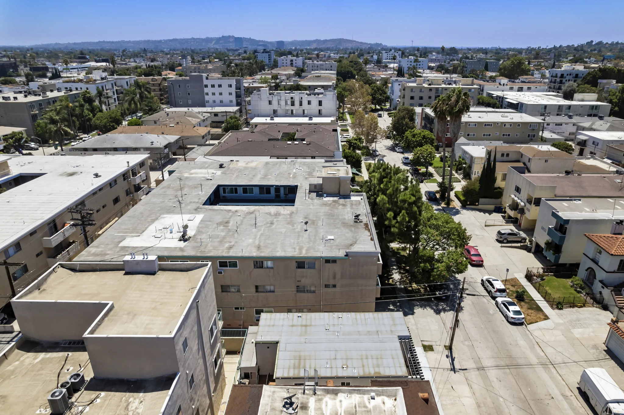Sherbourne: aerial view of the property and surrounding neighborhood