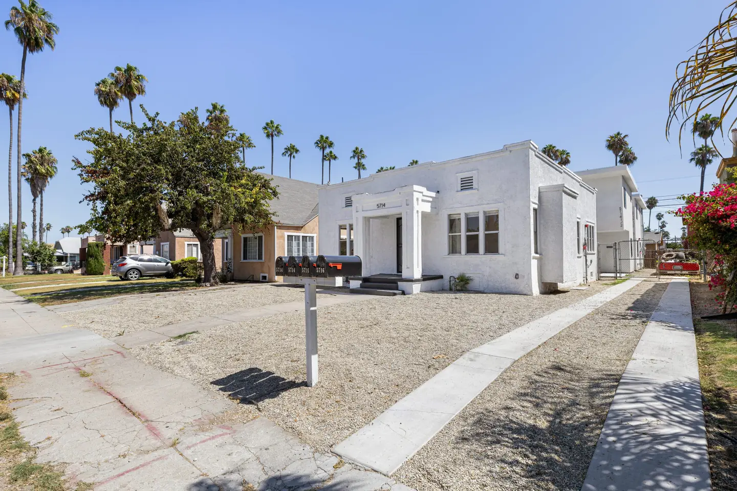 Cimarron: white stucco building viewed from the street