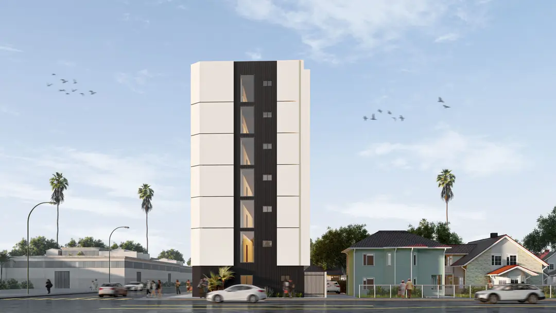 Cresta: narrow end elevation rendering