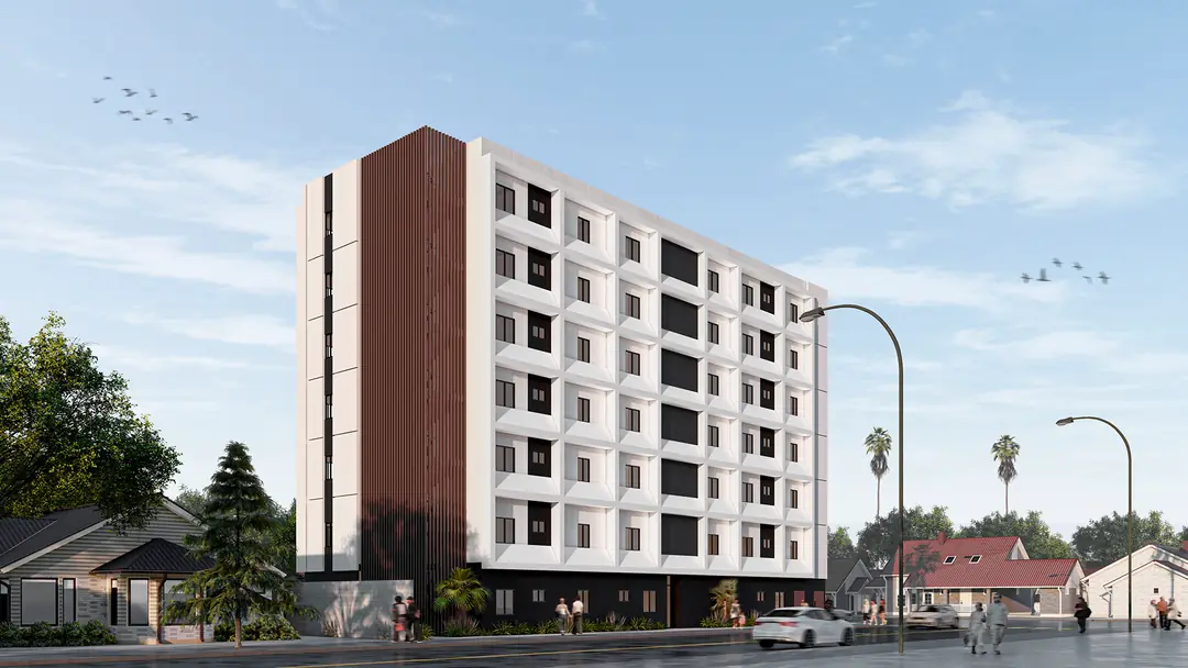 Cresta: long facade rendering from opposite corner