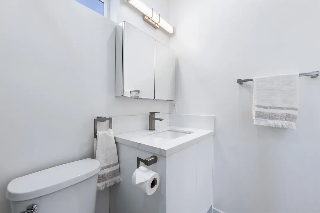 Lancewood: bathroom vanity and toilet
