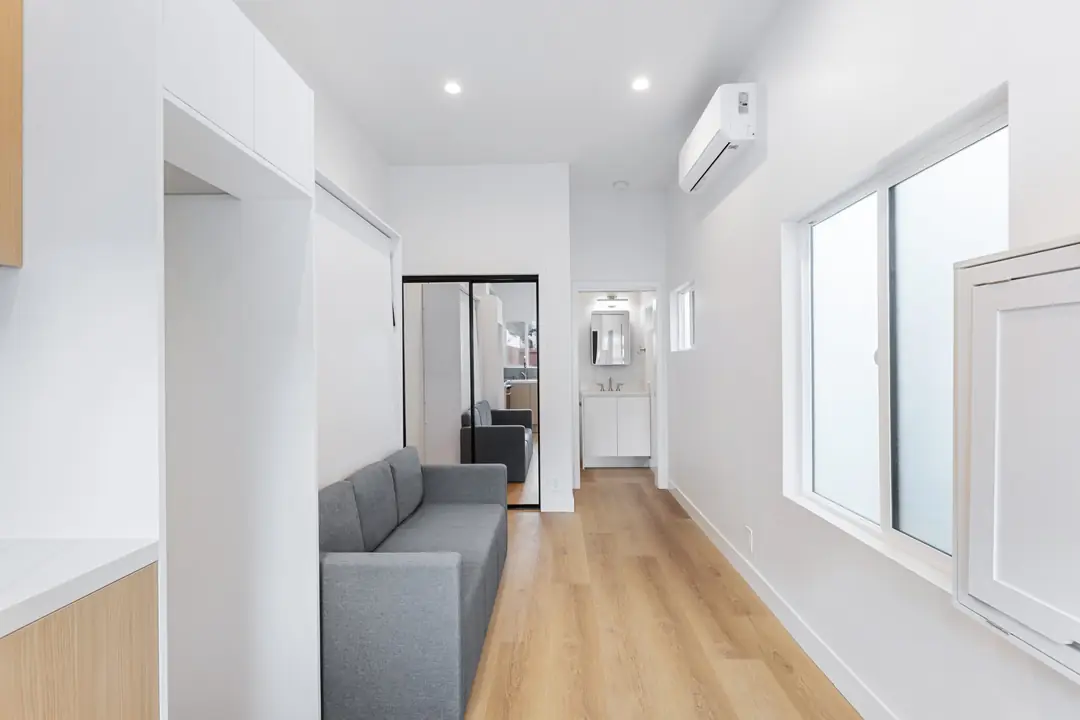 Ocean: narrow interior looking toward bathroom