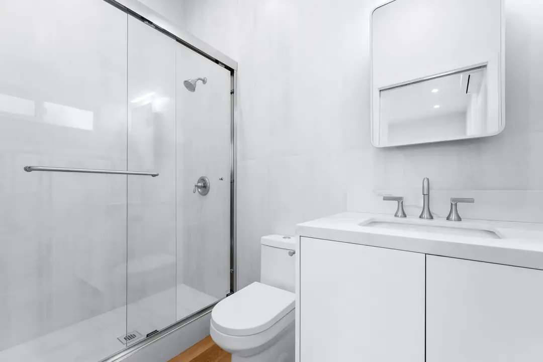 Ocean: bathroom with glass shower enclosure