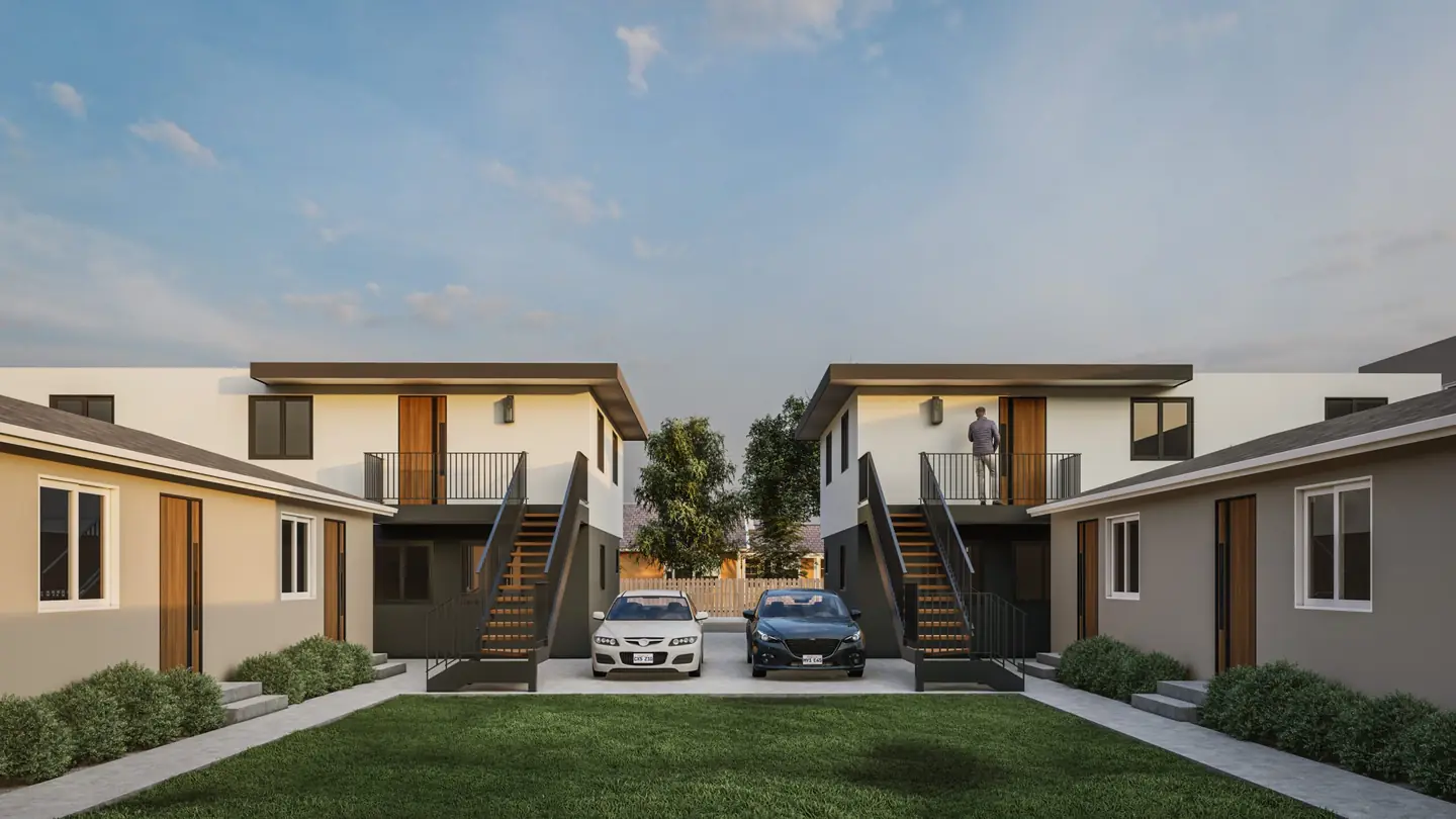 Wilton: wilton’s rendering shows buildings arranged around a central shared outdoor area