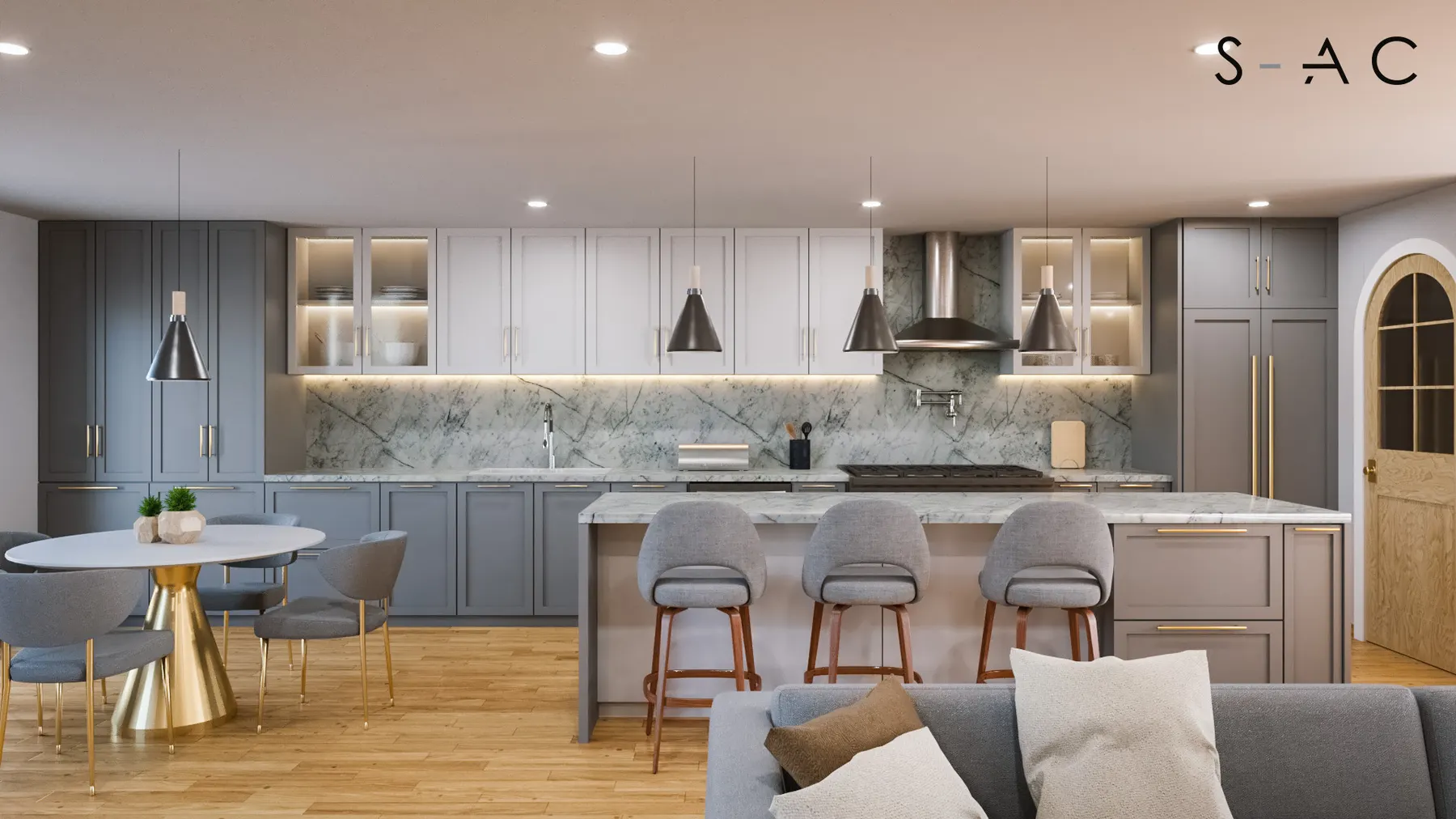 Santiago kitchen design rendering 21