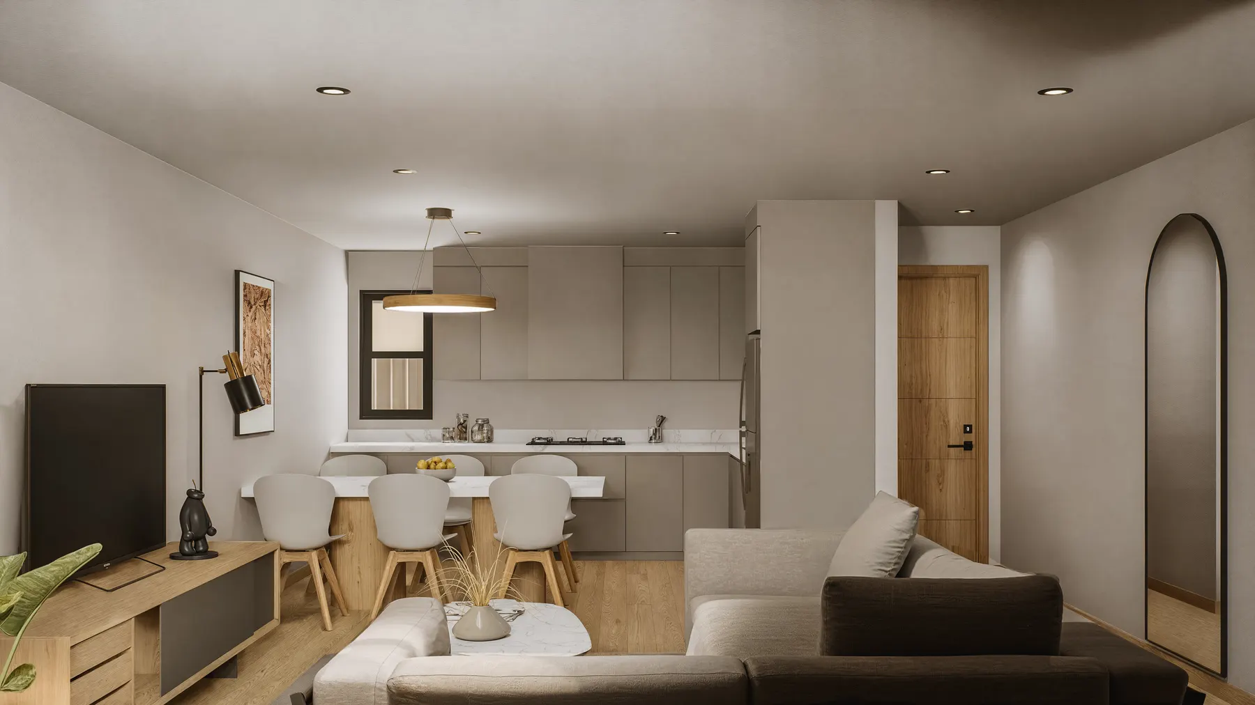 Almond floor plan design rendering 6