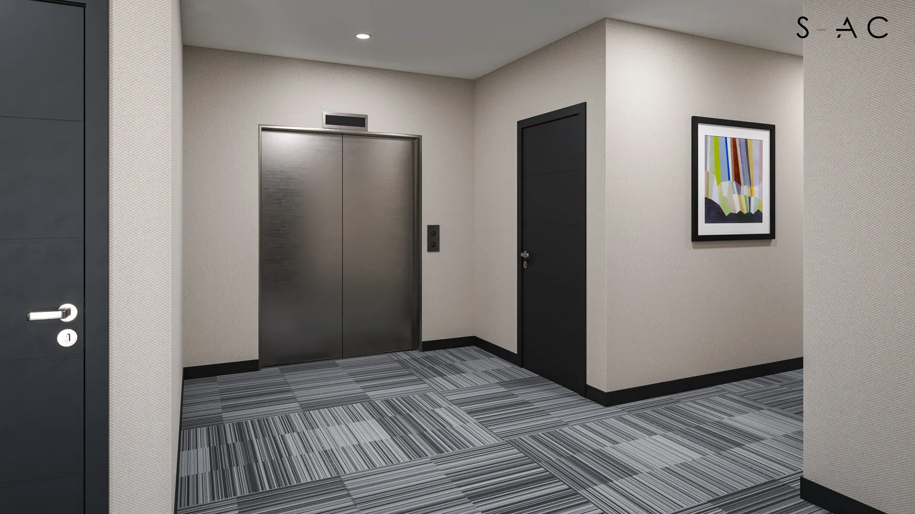 Lumen elevator lobby design rendering 8