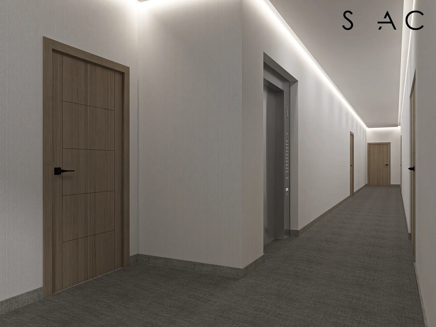 Modus elevator lobby design rendering 17